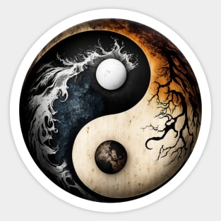 Yin Yang - Plasma Fractal Sticker